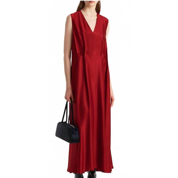NEW KHAITE syd dress in crimson